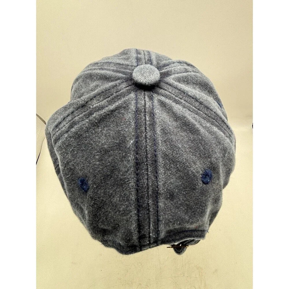 Peeking Black Cat Denim Hat Acid Wash Blue Grey Novelty Unstructured Dad Cap